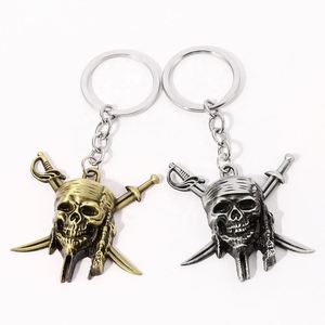 Caribbean Pirates Keychain Skeleton Shape Punk Keyring Vintage Aztec Gold Coin Captain Jack Pendant Charm <b>Key</b> <b>Chains</b> - Product Image 6