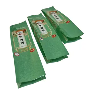 Bolsa de plástico para embalaje de trigo y harina de arroz con fuelle lateral transparente de grado alimenticio impresa personalizada