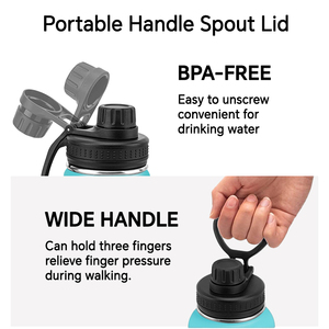 Stock 32oz Insulated Stainless Steel Leak-Proof BPA Free Water Bottle Handle Lid Wide Mouth Double Wall Sports 6-12hr Thermal - Product Image 4