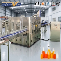 Máquina Automática para Llenado de Botellas de Vidrio con Jugo de Mango, con Lavadora de Botellas, Llenadora, Tapadora y Sistema de Etiquetado