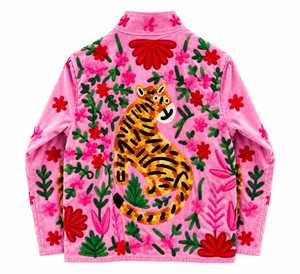 Blouson Bomber Rose en Velours de Luxe pour Femme, Fait Main, Séchage Rapide, Respirant, Col en V, Épais, Hiver, Manches Longues, Manteau Tendance, Fabrication B2B - Product Image 4