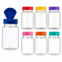Flacon vide en PET transparent de 100 ml, qualité alimentaire, pour capsules, avec logo personnalisé, pour compléments alimentaires