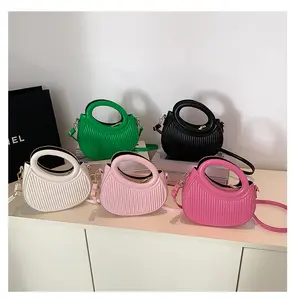 Tas dompet kulit wanita, tas kulit dompet populer untuk wanita selempang tas tangan modis merah muda tas gaya klasik