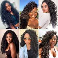 Cheveux humains vierges bouclés crépus 100% naturels, mèches en vrac pour tresses au crochet, ondulations profondes effet plume avec boucles de cheveux humains
