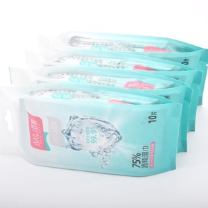 Non-woven 10pcs Single pack disinfectant disposable cleaning 75% Ethanol tissue paper <span class=keywords><strong>alcohol</strong></span> wet wipes - Product Image 5