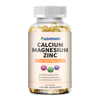 Cápsulas de Ashwagandha con Calcio, Magnesio, Zinc y Vitamina D, Suplemento para la Salud Ósea, Halal, 5000 UI, Cápsulas Blandas de Calcio, Magnesio y Zinc Liposomal