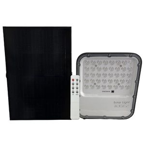 Projecteur LED solaire extérieur Gloca 100W 5000K avec panneau solaire et télécommande, corps en aluminium à montage en surface - Product Image 1