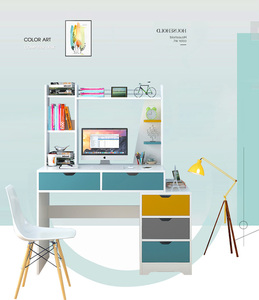 Computer <strong>Desk</strong> <strong>Simple</strong> Desktop <strong>Desk</strong> Bookcase Combination One Student Dormitory Household Table Bedroom <strong>Simple</strong> <strong>Desk</strong> - Product Image 2