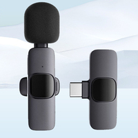 Microphone sans fil cravate double 2,4 GHz avec connecteur Type-C pour téléphone portable Android et vlog K9