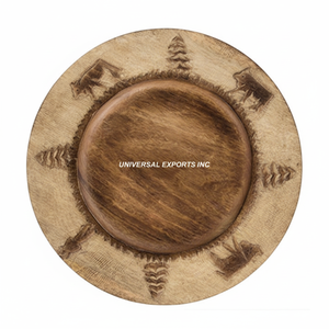 Plaque de chargeur en bois décorative de table personnalisée finie à la main sous la plaque forme ronde nouvelle plaque de chargeur fantaisie - Product Image 1