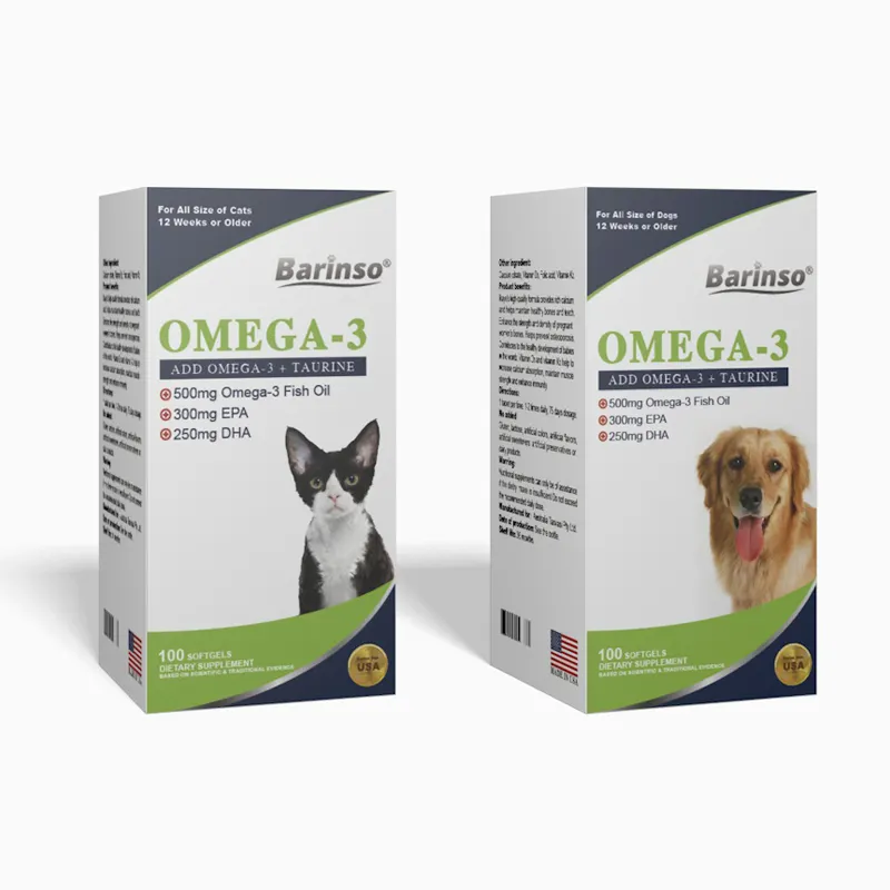 ODM ve OEM vahşi Alaska balık yağı için köpek ve kedi ceket ve cilt takviyesi Omega3 DHA EPA Pet beyin sağlık desteği