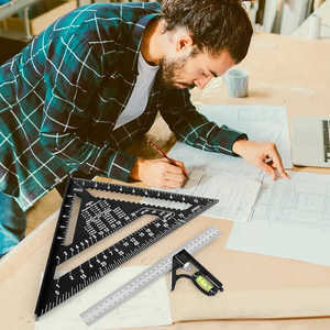 12 "kèo vuông và kết hợp vuông Set, Thợ mộc vuông chế biến gỗ khung vuông, tam giác thước đo góc bố trí Cai Trị công cụ - Product Image 4