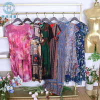 Robes d'été florales d'occasion pour femmes HHRT, robes longues et mi-longues de seconde main de qualité A, vente en gros de vêtements usagés en balles pour femmes