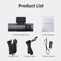 Caméra embarquée 4K 3 avec module 4G, commande vocale intelligente, caméra embarquée UHD HDR grand angle, vision nocturne pour voiture