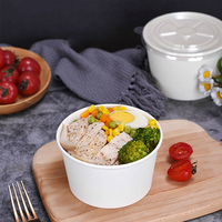 Recyclable Jetable À Emporter Chaud Ramen Tasse Conteneur À Soupe Kraft Papier Bol Micro-ondes Soupe Tasses Alimentaire Papier Bol Avec Couvercles