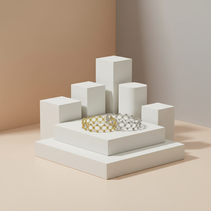 Cercle creux géométrique avec anneau assorti pour femmes, élégant, or, argent, or rose, bijoux à la mode pour femmes - Product Image 3