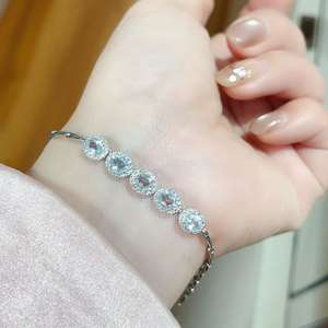 Fábrica al por mayor 925 anillos de promesa de piedras preciosas aguamarina natural de plata esterlina para mujeres - Product Image 4