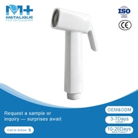 Metalique 210058-W Putih Desain Ergonomis Portabel ABS Pistol Semprot Tekanan Tinggi Genggam untuk Toilet Bidet Kamar Mandi Keran Kesehatan