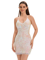 Robe de danse latine pour femmes, robe de soirée à franges et paillettes, dos nu, strass, robe de performance scénique, robe de cocktail extensible, tenue de soirée