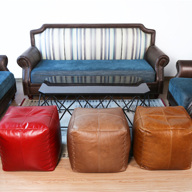 Cheap Poufs Sale Handmade Ottoman Footstools for Home