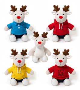 Tùy Chỉnh Sang Trọng Tuần Lộc Với Logo T-Shirt Nai Lộc Tự Làm Thăng Hoa Truyền Nhiệt Bụng Giáng Sinh Hươu Thú Nhồi Bông Đồ Chơi - Product Image 1