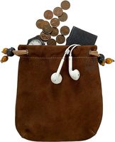 Individuelles Logo und Größe Mittelalterliches Design Brauner Wildleder-Zugbeutel für Schmuck Geschenktaschen Geldbeutel
