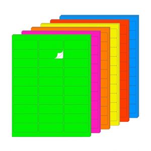 Etiquetas Autoadhesivas Fluorescentes de Neón FX A4 (8.5x11 Pulgadas) para Códigos de Barras, 30 Etiquetas por Hoja, Etiquetas de Envío para Impresora - Product Image 2