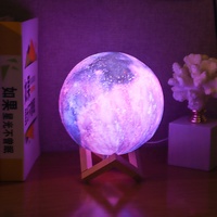 Lampe de nuit TAIKOO Moon Lamp Galaxy pour enfants 16 couleurs LED impression 3D avec télécommande/tactile/support/lumière rechargeable USB