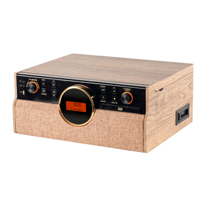 <span class=keywords><strong>Tourne</strong></span>-<span class=keywords><strong>disque</strong></span> vinyle en bois tendance, Hi-Fi, trois vitesses, style rétro, avec lecteur de cassettes – Meilleures ventes - Product Image 4