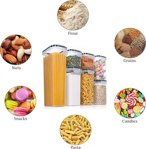 Paquete de 24 Recipientes Rectangulares Flexibles de PP para Almacenamiento de Alimentos con Tapas Resistentes para Organización de Despensa y Almacenamiento de Granos - Product Image 6