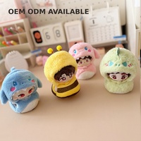 Vêtements de poupée personnalisés de 10 cm, costume d'abeille ou de requin mignon, tenue de poupée en peluche, vente en gros OEM ODM