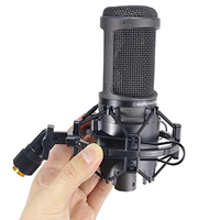 Support antichoc universel pour microphone Yinyu MSA026B avec cordons élastiques anti-vibrations pour l'enregistrement en studio et la diffusion de podcasts