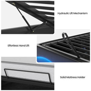 <span class=keywords><strong>Lit</strong></span> <span class=keywords><strong>de</strong></span> rangement moderne <span class=keywords><strong>de</strong></span> luxe Kainice avec éclairage LED, taille double, tête <span class=keywords><strong>de</strong></span> <span class=keywords><strong>lit</strong></span> noire, revêtement en cuir premium pour chambre à coucher <span class=keywords><strong>king</strong></span> <span class=keywords><strong>size</strong></span> - Product Image 4