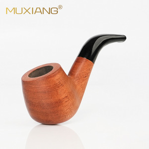 Muxiang Solid Wood Smoking Pipe Bent Type Long Handle Tobacco Pipe For Men - Product Image 3