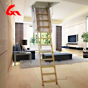 Escalera Telescópica Plegable de Madera Maciza con Diseño de Silla con Bisagras - Product Image 3