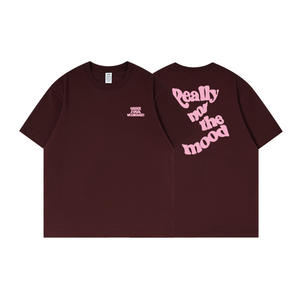 Athleisure Chemise en coton pour homme, respirante, coupe ample, col rond, lettre audacieuse, vêtements d'été - Product Image 1