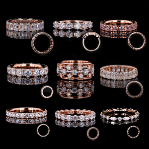 Fascia per anello nuziale per eternità 18k ovale 3.5mm diamante - Product Image 5