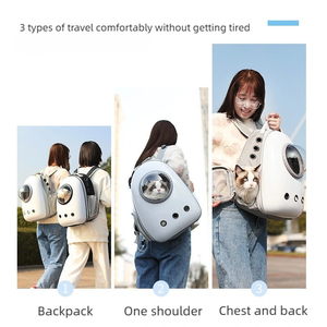 กระเป๋าใส่แมวแบบพับได้ ระบายอากาศได้ดี พกพาสะดวก แบบมีช่องสำหรับสัตว์เลี้ยง สะพายไหล่ได้สองข้าง - Product Image 4