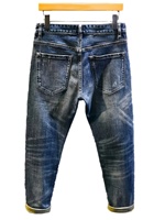 Rétro américain Patchwork Patched Hole Jeans Hommes Trendy Slim Fit Stretch Style Coréen Trendy Long Pants