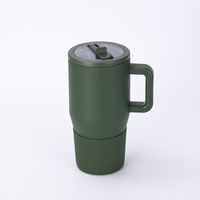 Nouvelle tasse Bingba de 20 oz du fabricant, avec poignée, en acier inoxydable 304, isotherme, avec paille, pour voiture, pour le commerce transfrontalier