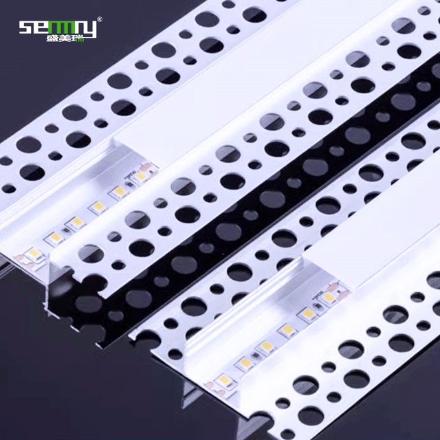 Modern Style Aluminum Extrusion Drywall Gypsum Wall Profile Recessed LED Strip Light Channel Diffuser for Ceiling Plaster Metal
