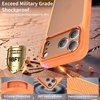 Coque de téléphone portable antichoc personnalisée pour iPhone 17 18 Pro Max avec cadre métallique orange pour objectif et protection de l'objectif à découpe de précision