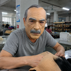 Máscara de Látex Realista de Anciano, Estilo <span class=keywords><strong>Cole</strong></span>, Cara Calva de Anciano, Barba Gris, Arrugas, Máscara Facial Completa, Ecológica, No Tóxica, para Halloween - Product Image 2