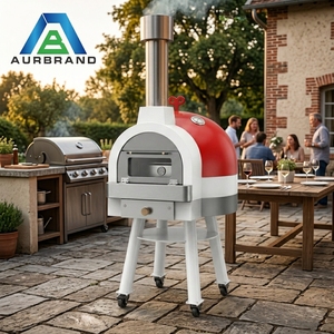 Four à pizza <span class=keywords><strong>mobile</strong></span> extérieur commercial au feu de bois, four à pain au feu de bois pour usage commercial et domestique, four en acier inoxydable - Product Image 1