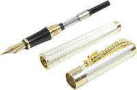 Jinhao 1200 luxe chinois Style bureau Premium cadeau doré tête de Dragon stylo pince calligraphie stylo à encre avec motif de sculpture