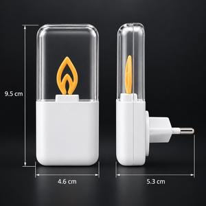 Nouvelle lampe de nuit LED en forme de flamme, à brancher, avec capteur de lumière, 0,5 W, faible consommation, blanc chaud, pour chambre, couloir, escalier - Product Image 3