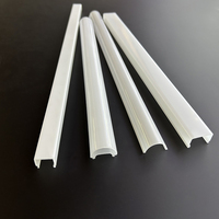 Diffuseur en PC pour profilé LED en aluminium en forme de U, blanc laiteux, longueur personnalisée, fabrication OEM