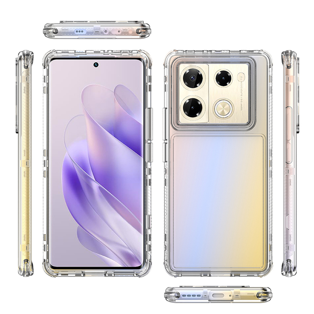 PinJun 3-in-1 Magnetic Shockproof TPU+PC+Acrylic 360 Full Cover Phone Case for Infinix Note 40X