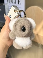 Porte-clés élégant et mignon en peluche PU, mini pendentif 3D portable pour sac à dos, voiture, clés, avec figurine douce et moelleuse d'ours koala