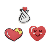 Breloques pour chaussures unisexes modèle Xiami Heart, accessoires DIY, clips pour chaussures amovibles, boucles décoratives, PVC, caoutchouc souple